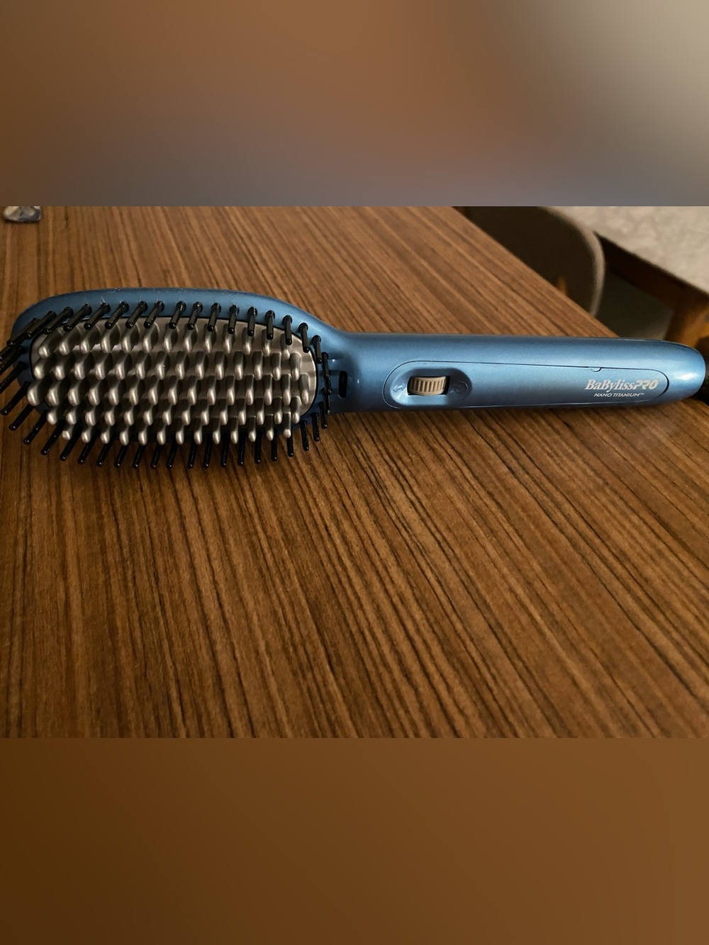 Babybliss Pro Nano titanium Electric Heated Hair Straightening Brush - Blue